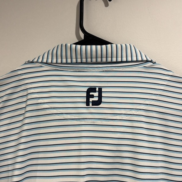 FJ FootJoy Blue Striped Polo with Bird Size L - Picture 7 of 7